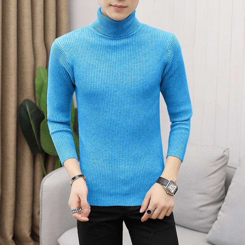 Street Wave Mens Ribbed Turtleneck Sweater Warm Fine Knit Rollneck For Cold Weather