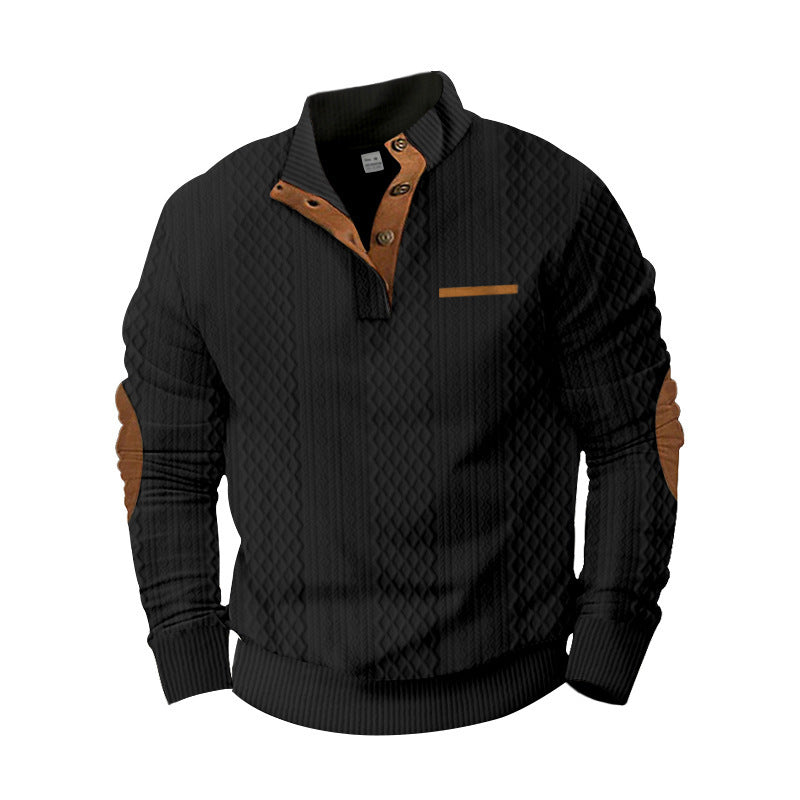 Mens Premium Structured Knit Sweater With Elegant Appliques Street Wave Comfort Fit
