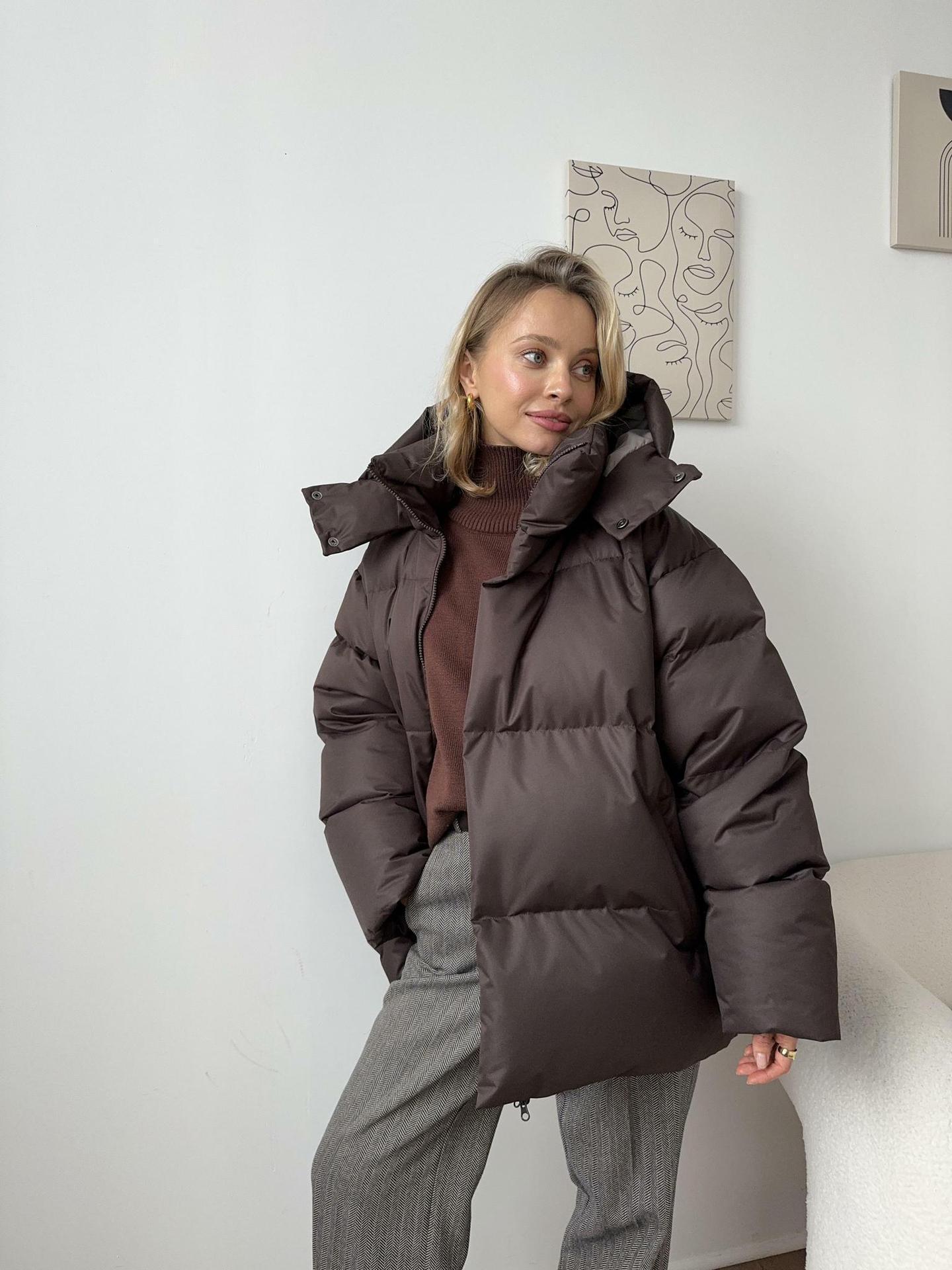 Street-wave Women Puffer Jacket With High Collar And Oversized Fit For Warmth And Style