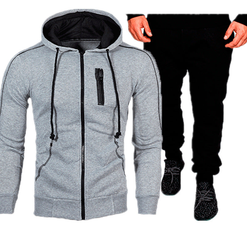 Mens Hoodie And Joggers Set Street-Wave Breathable Cotton Blend For Active Lifestyle