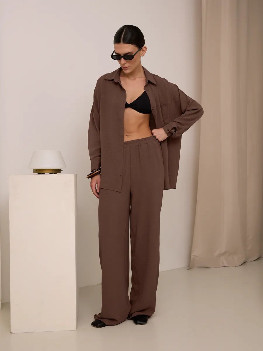 Street-Wave Womens Oversized Blouse With Pockets Lightweight Casual Top For Everyday Comfort