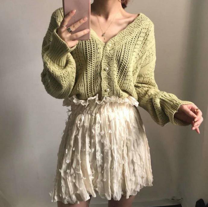 Street-wave Womens Chunky Knit Sweater With V Neck And Button Details For Cozy Everyday Wear