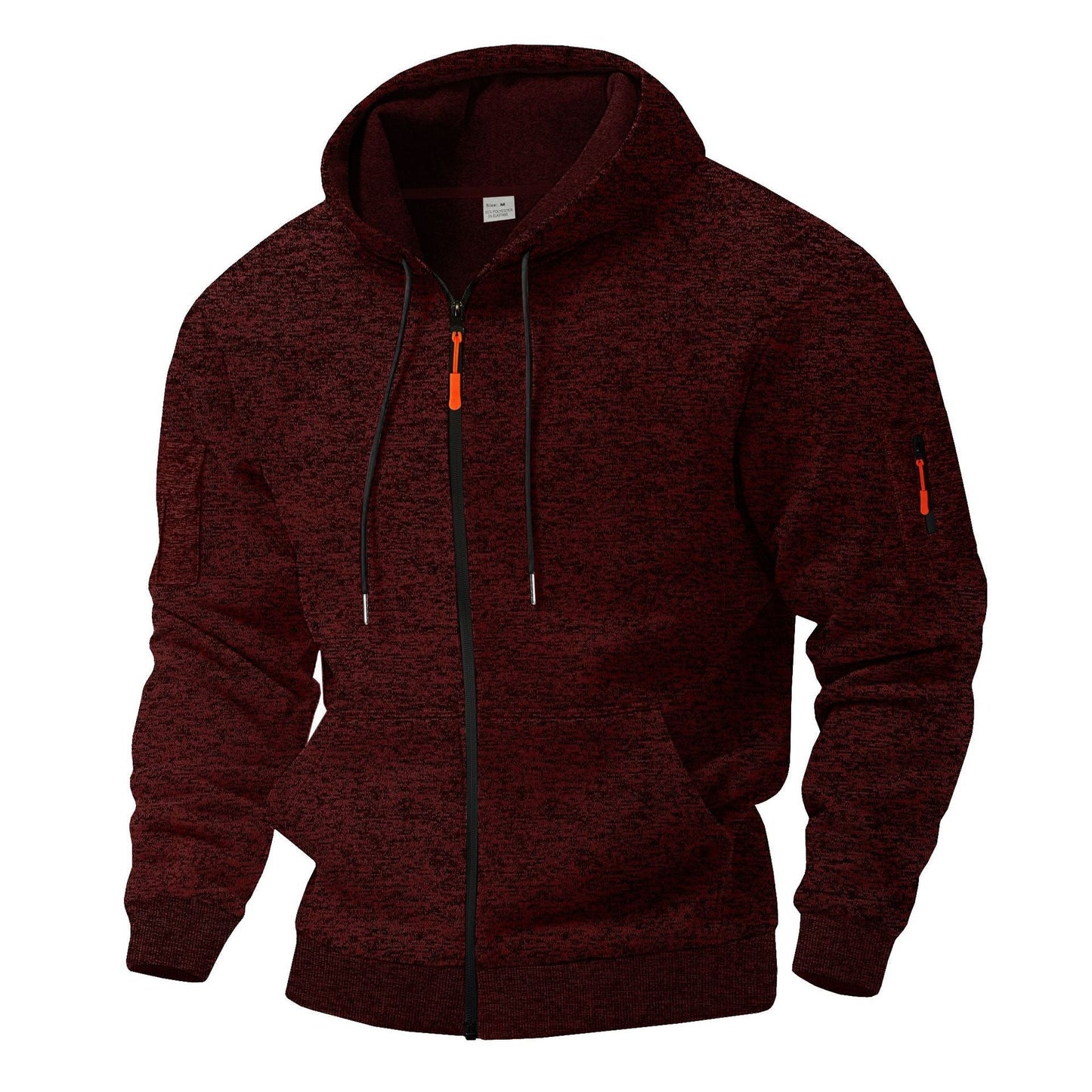 Street-Wave Men's Breathable Zip Hoodie With Contrast Zipper Details For Active Wear