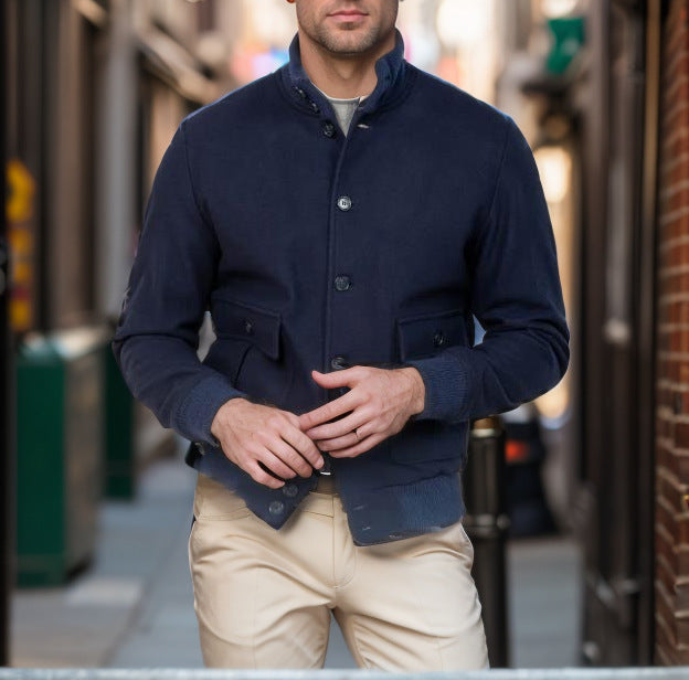 Streetwave Mens Casual Transition Jacket With Practical Pockets And High Collar Everyday