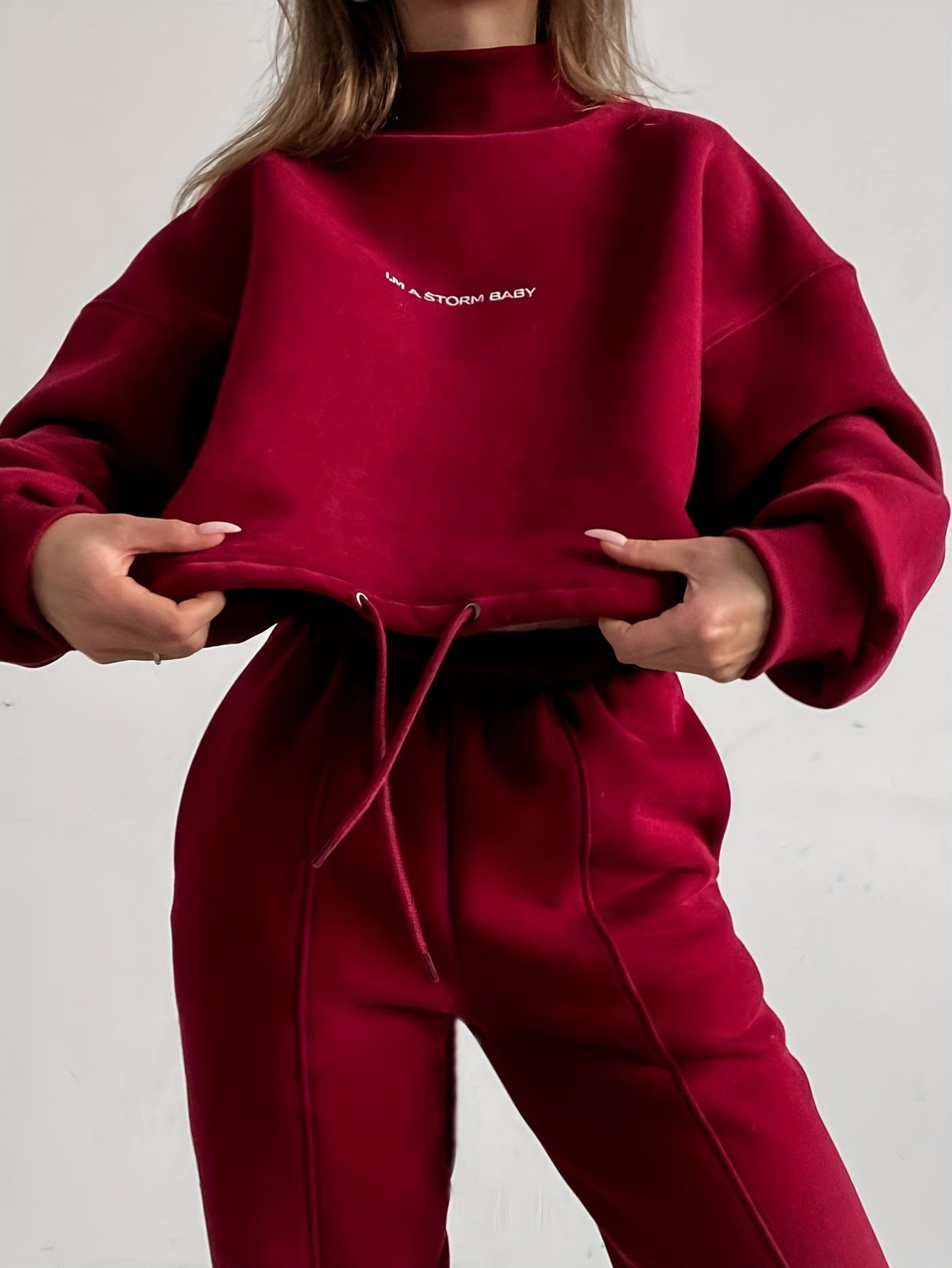 Streetwave Womens Oversized Sweatshirt And Jogger Set Cozy Comfort Lounge Wear For Everyday Style