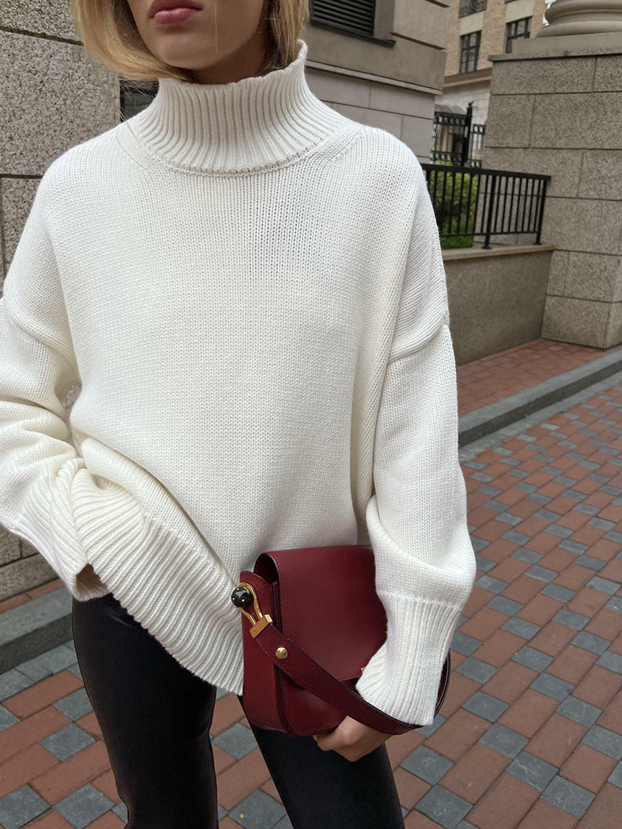 Streetwave Cozy Womens Rollneck Sweater Cotton Blend Relaxed Fit For Cooler Days