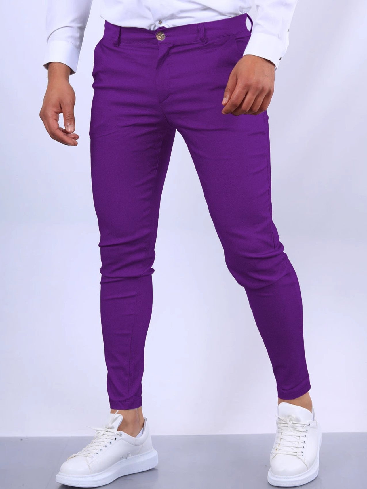 Street-Wave Mens Elegant Slim-Fit Chinos With Elastic Waistband And Handy Pockets