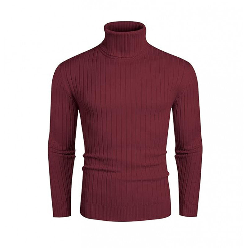Men's Ribbed Rollneck Sweater Street-wave Premium Knit Timeless Style for Modern Men