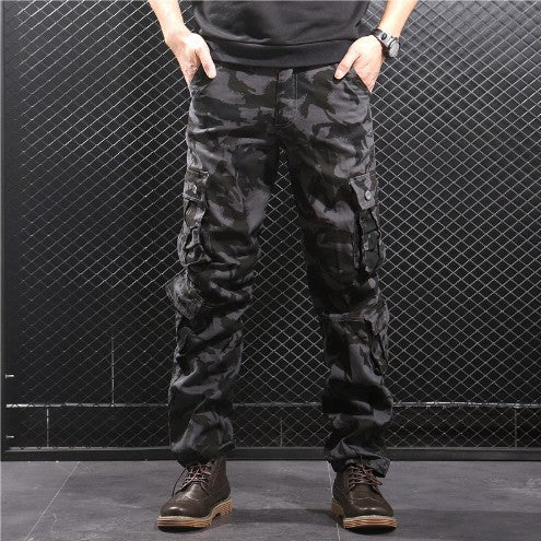 Street-wave Mens Cargo Pants With Multifunctional Pockets In Camouflage Durable For Active Men