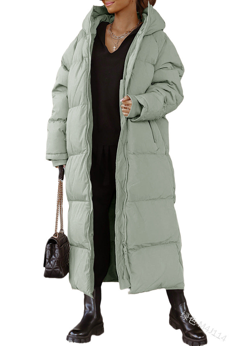 Street-Wave Long Women's Puffer Coat For Cold Weather Insulated Ultra Warm Winter Jacket With Hood