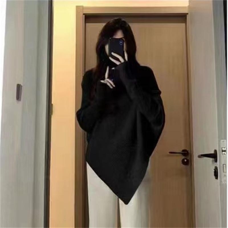 Street Wave Womens Asymmetric Knit Pullover In Oversized Cozy Fit For Modern Wardrobe