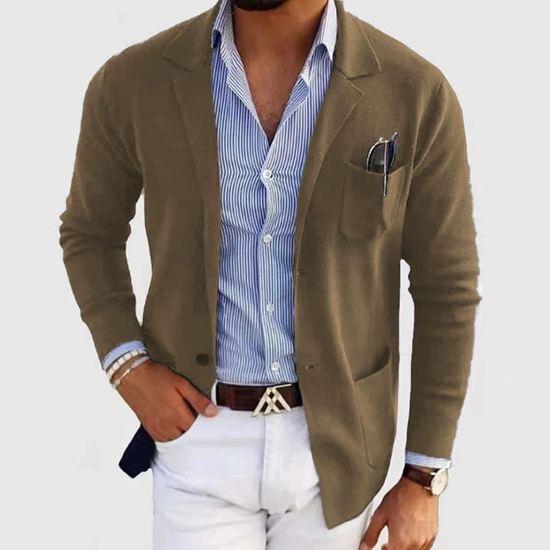 Men's Blazer Casual Elegant In Durable Cotton Blend By Street-wave For Modern Professionals