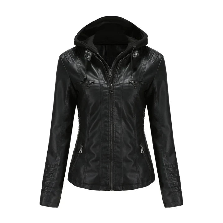 Street-wave Hooded Winter Jacket For Women Warm Modern Style With Zip Pockets Ideal For Cold Weather