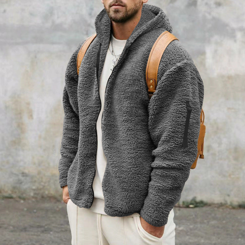 Mens Fleece Winter Jacket With Hood By Streetwave Cozy Soft Exterior For Men Warm Thermal Comfort