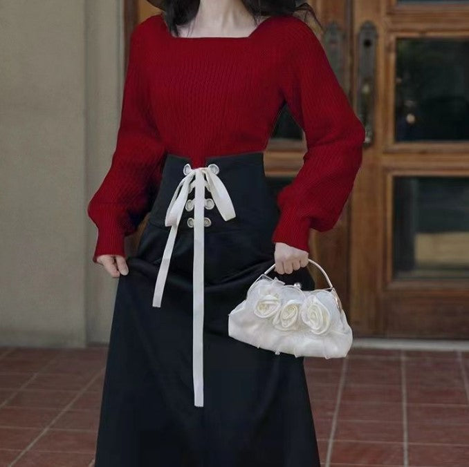Streetwave Ladies Chunky Cable Knit Pullover With Square Neckline For Cozy Warmth