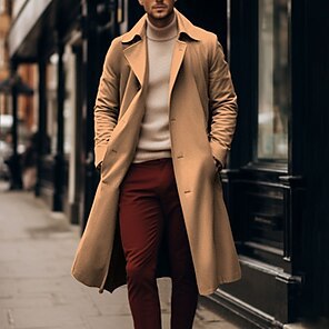 Streetwave Mens Minimalist Long Coat Elegant Modern Design With Premium Craftsmanship