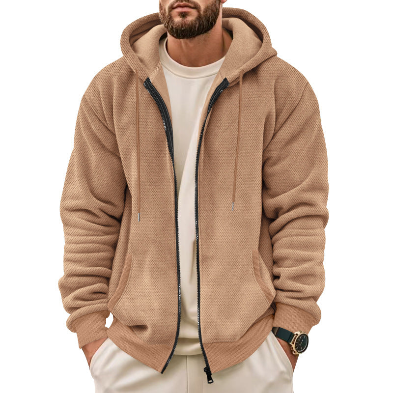 Street-Wave Breathable Hooded Jacket For Active Men With Innovative Textured Fabric