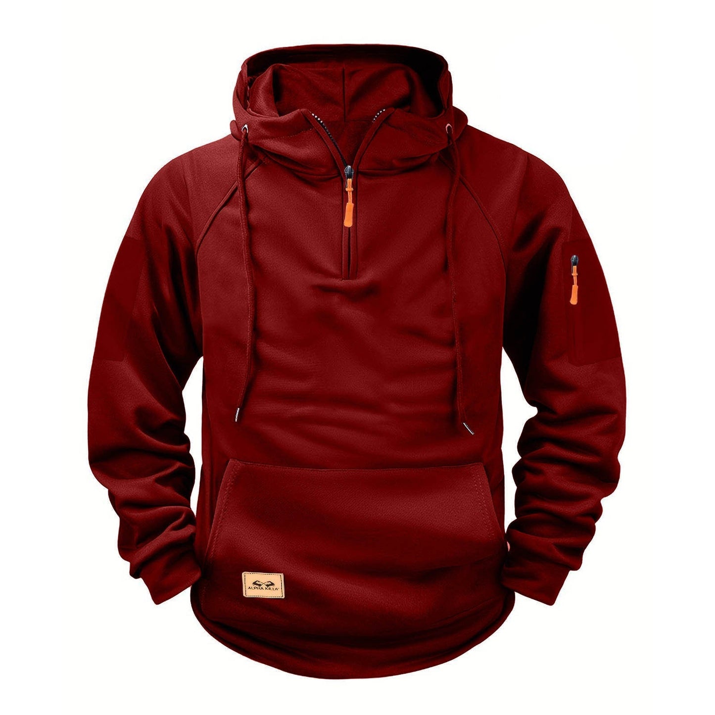 Street-wave Men's Zip Hoodie Sweatshirt With Front Kangaroo Pocket And Adjustable Hood