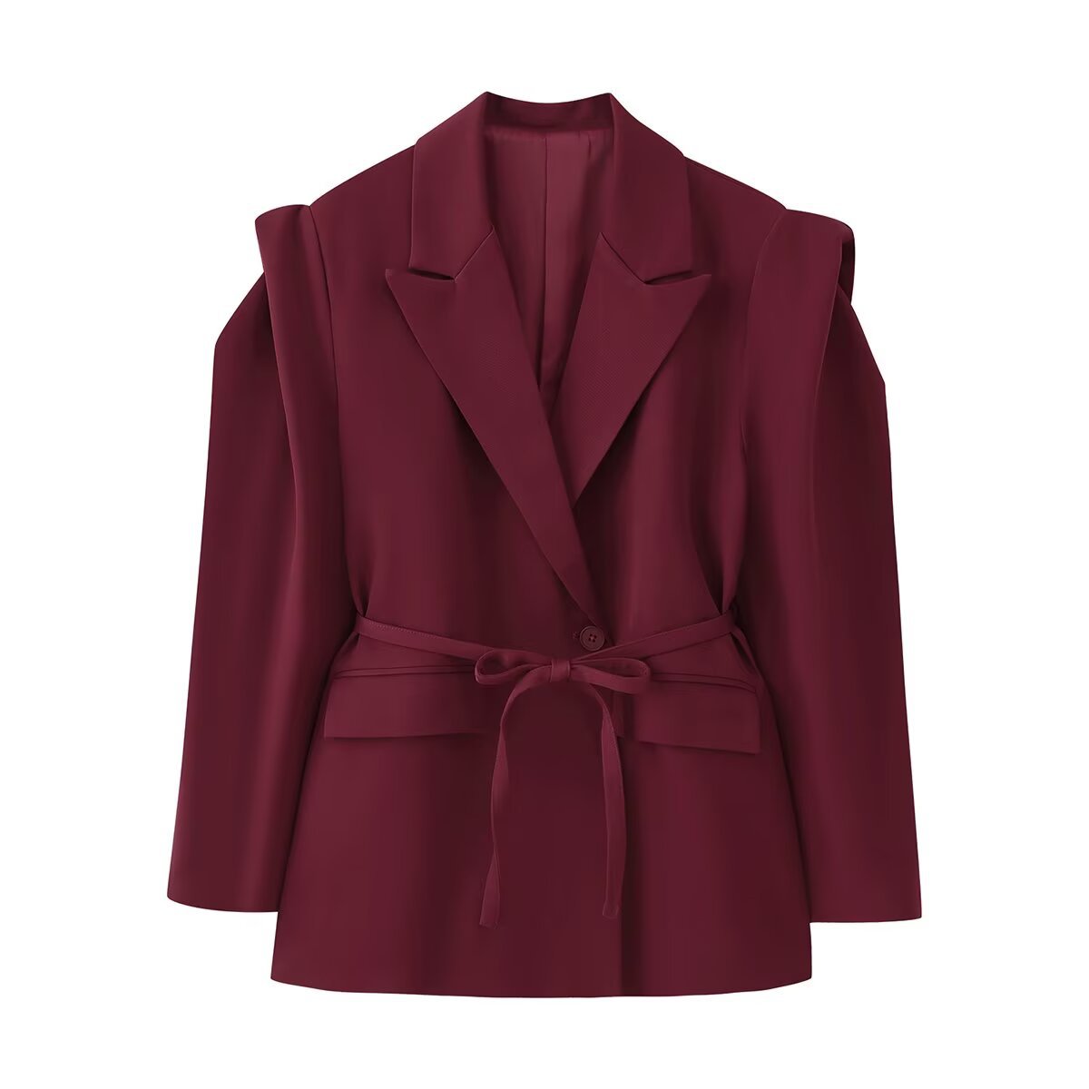 Street-Wave Women's Oversized Blazer With Belt Detail Elegant Versatile Style Chic Everyday