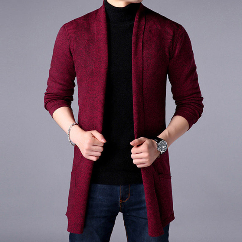 Street-wave Men's Open-Front Cardigan With Pockets, Breathable Cotton Knitwear For Everyday Comfort