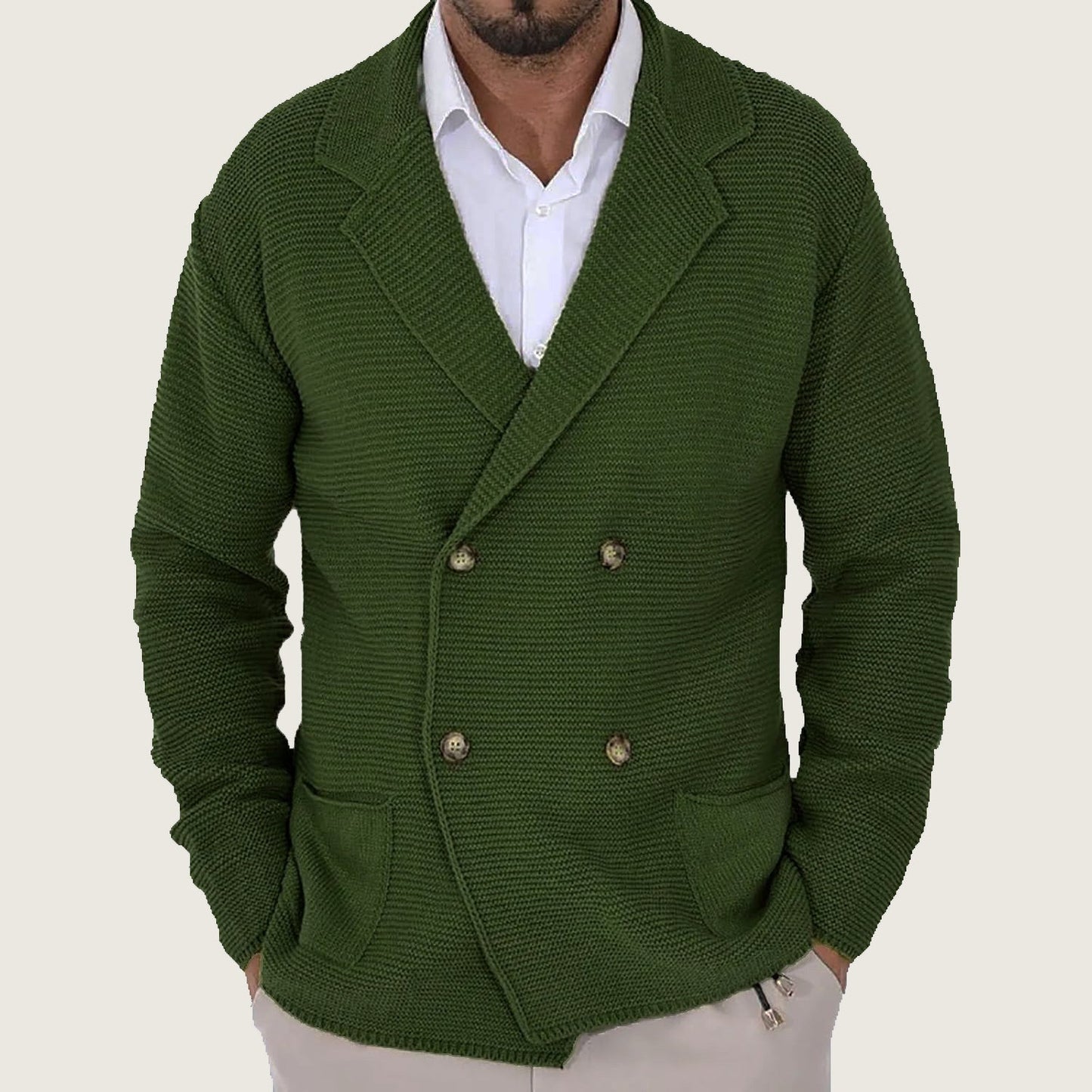 Street-wave Mens Shawl Collar Knit Cardigan With Soft Cotton And Decorative Buttons