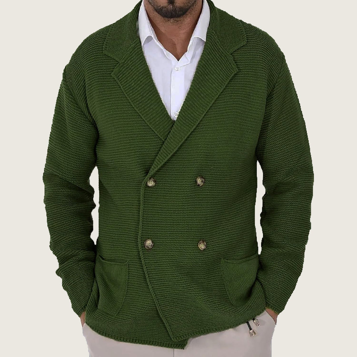 Street-wave Mens Shawl Collar Knit Cardigan With Soft Cotton And Decorative Buttons