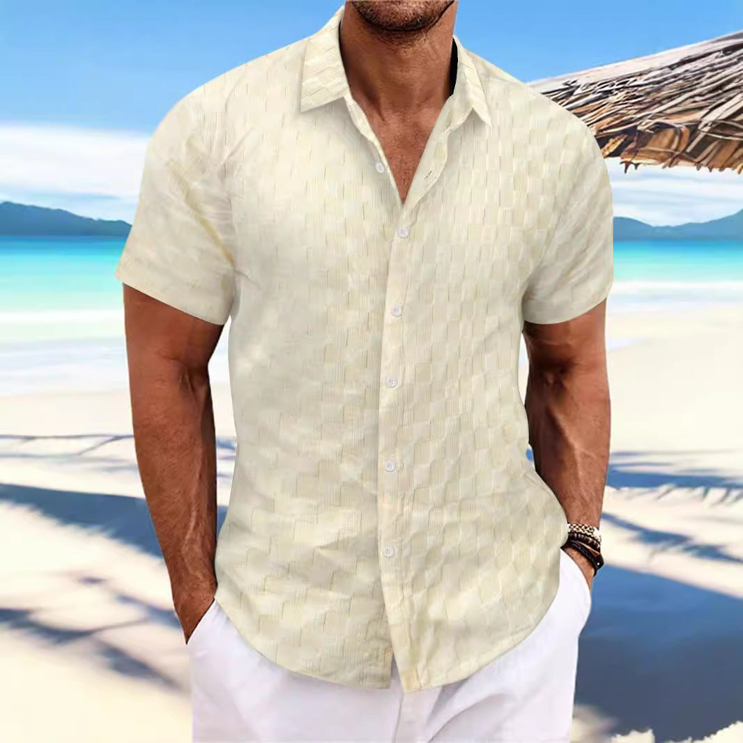 Street-Wave Nordisk Flair Men's Textured Weave Casual Shirt Breathable
