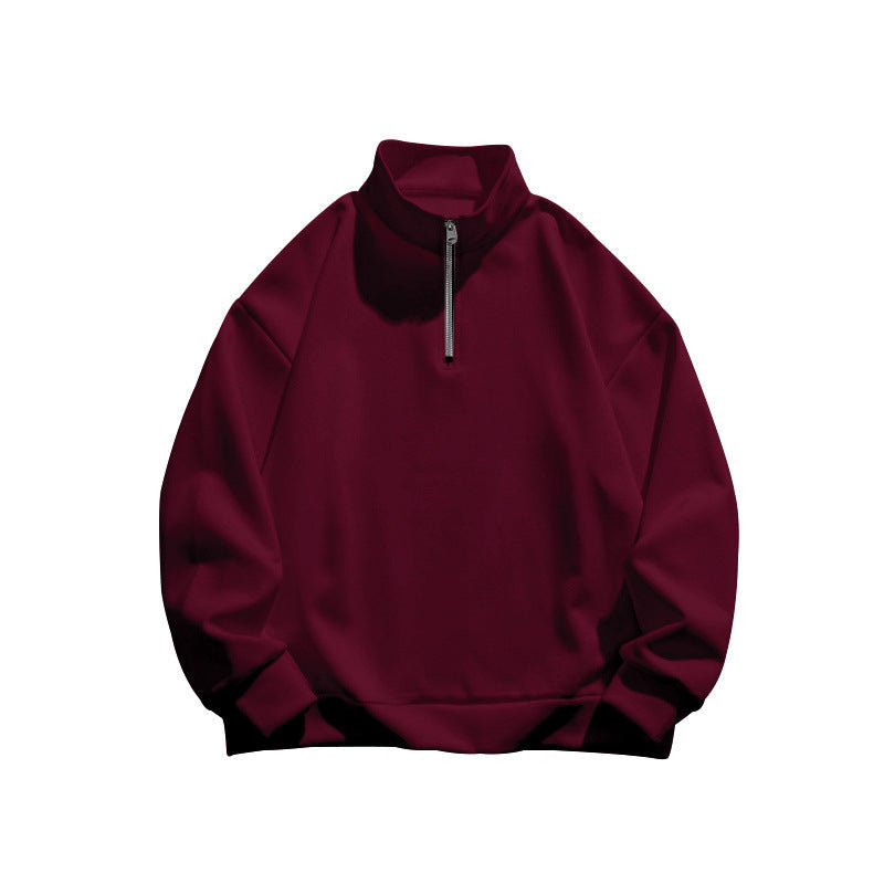 Streetwave Men's Fleece Zip Neck Pullover Stylish Cozy Warmth For Casual Outdoor Wear
