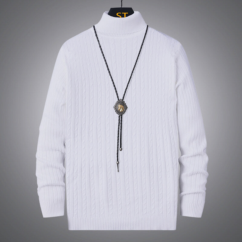 Men's Cable Knit Turtleneck Sweater Streetwave Cozy Warm Classic Fit For Men Urban Style