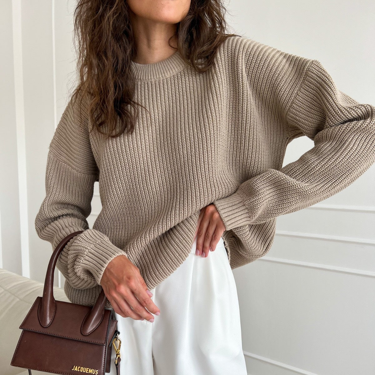 Streetwave Women Oversized Knit Sweater With Structured Pattern For Cozy Everyday Wear