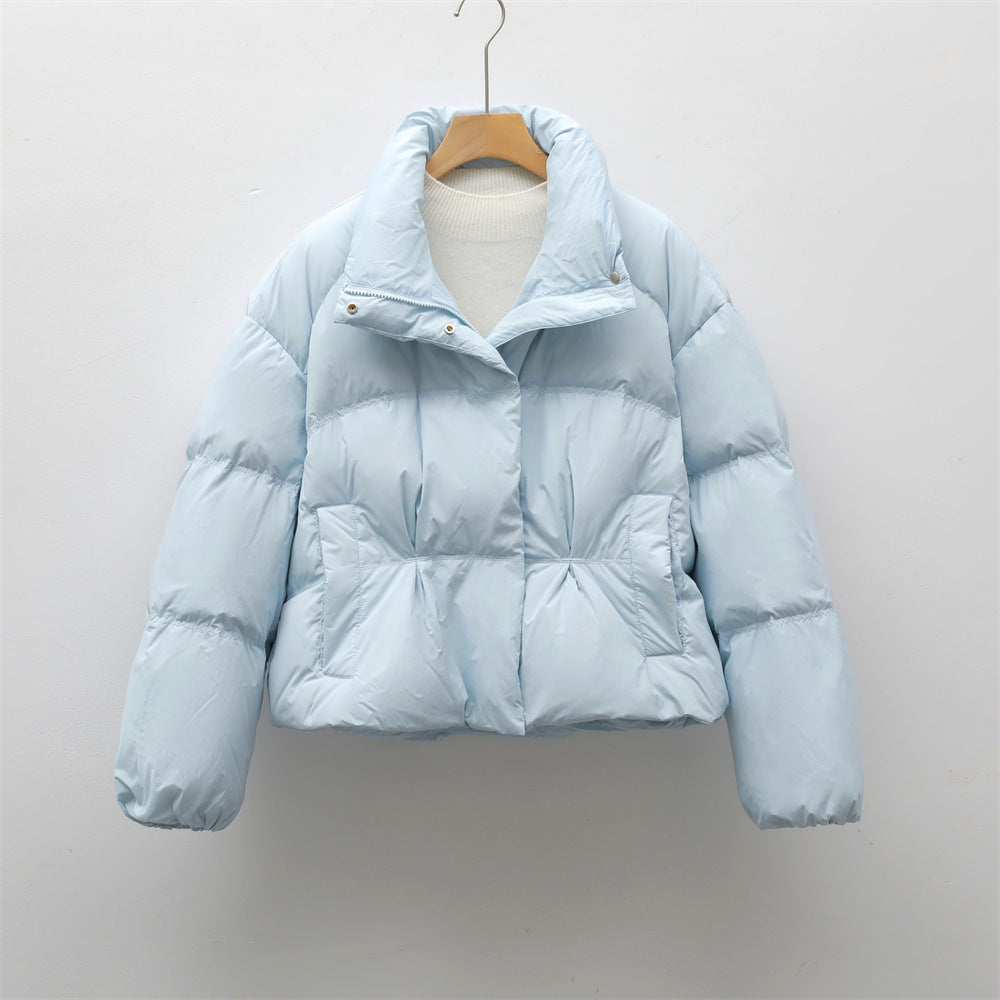 Streetwave Quilted Short Puffer Jacket For Women With High Collar And Cozy Pockets