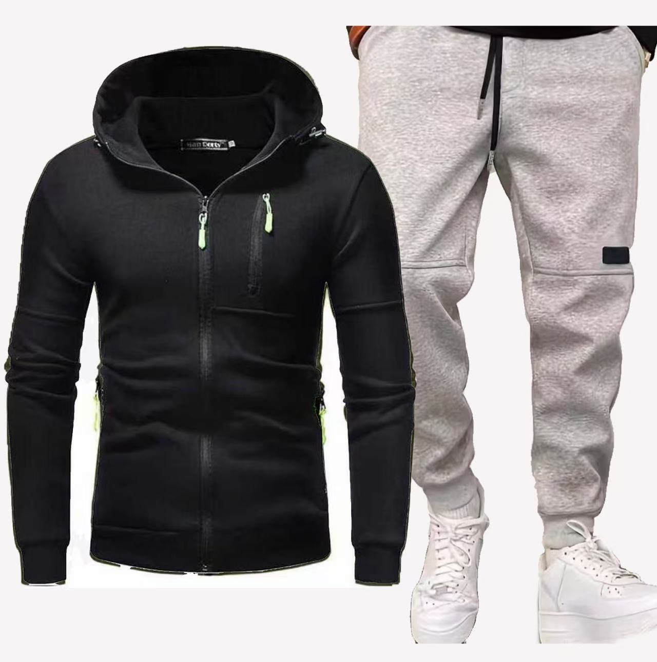 Mens Streetwave Breathable Tracksuit Set With Hooded Zip Pockets For Active Athletes