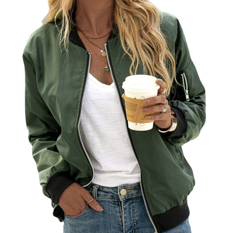 Streetwave Womens Bomber Jacket With Practical Side Pockets Trendy Casual Comfort