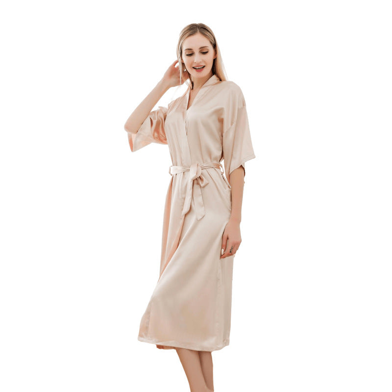 Streetwave Luxurious Satin Robe for Women Silky Soft Comfort Elegant Red Bathrobe
