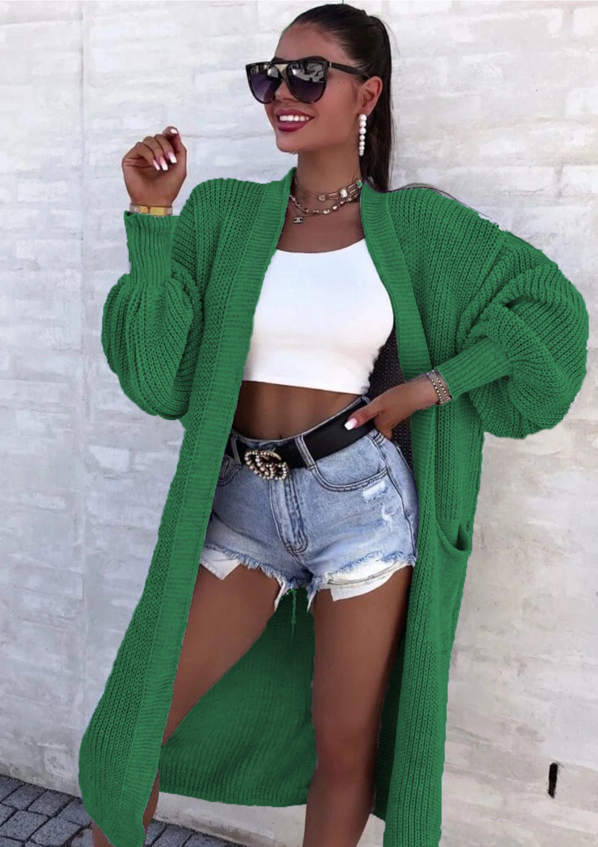 Street-wave Women's Knit Cardigan With Wide Fit And Deep Pockets For Women Everyday Chic