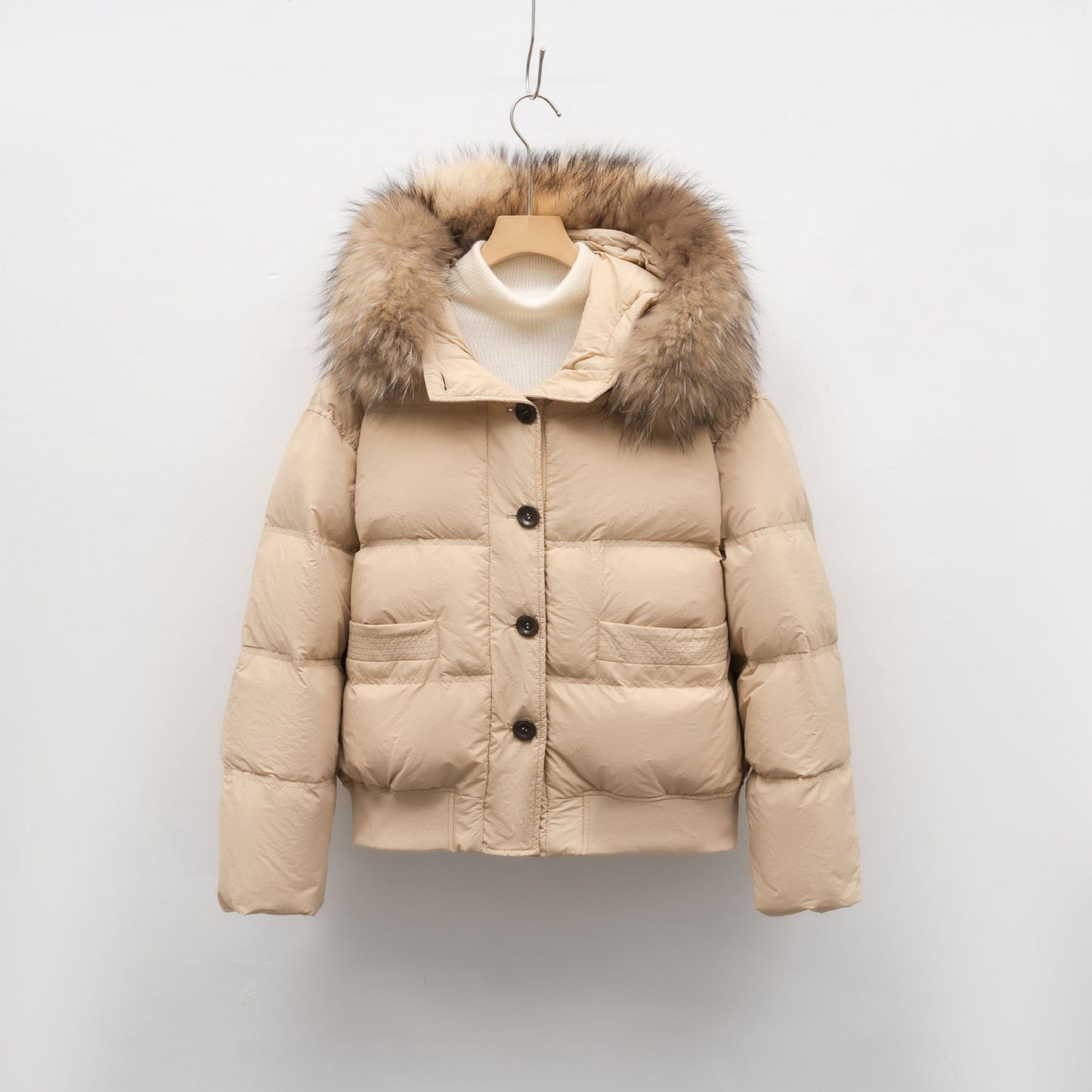 Street-Wave Women's Warm Winter Coat With Removable Fur Collar For Cold Weather Everyday Wear