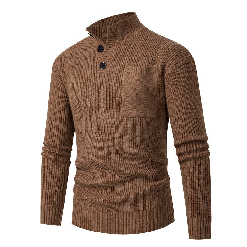 Street-Wave Men's Premium Modal Knit Sweater With Chest Pocket For Warm Comfort And Style