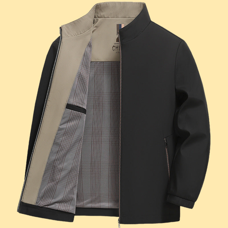 Street-Wave Mens Stylish Lightweight Casual Jacket With Stand Collar For Modern Everyday Wear