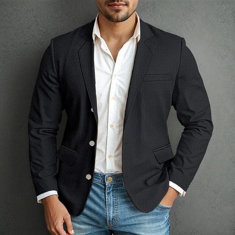 Street-Wave Men's Structured Blazer With Practical Pockets For Modern Dressy Style