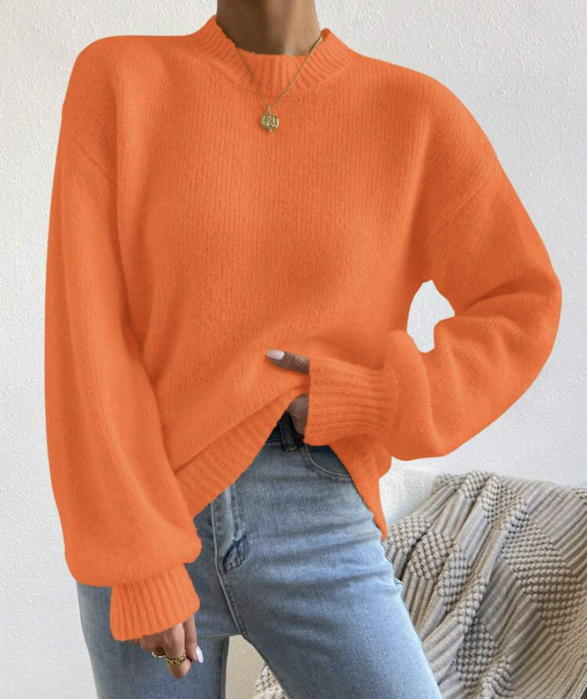 Streetwave Women's High Neck Knit Sweater With Structured Texture For Cozy Everyday Chic