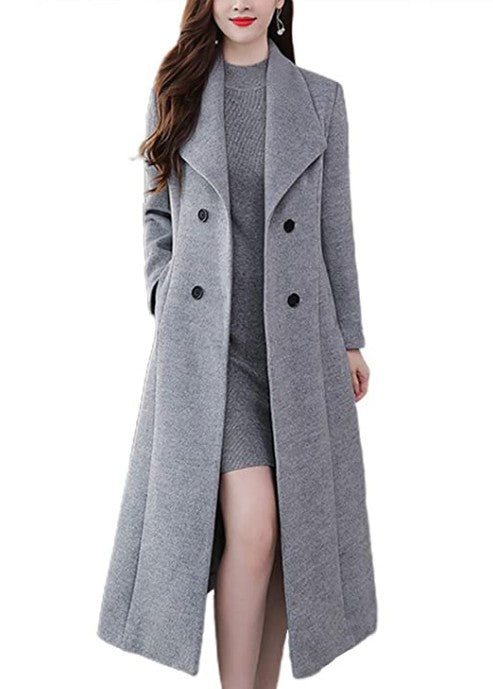 Street-Wave Women's Long Wool Coat for Elegant Warmth on Cold Days and Timeless Style