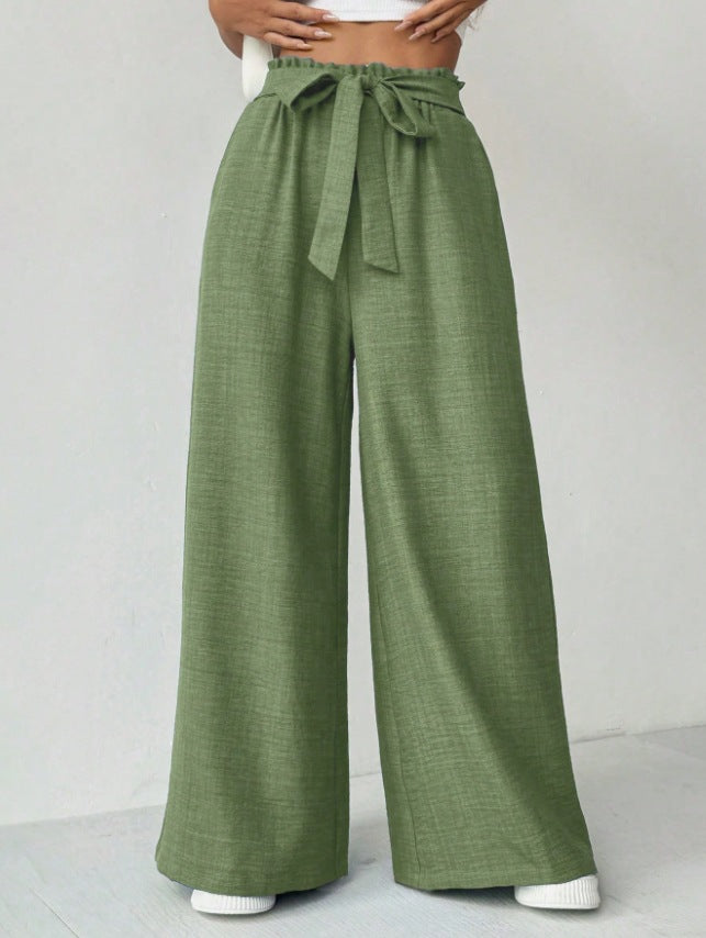 Street-Wave Women Wide-Leg Pants With Adjustable Waistband For Modern Everyday Wear