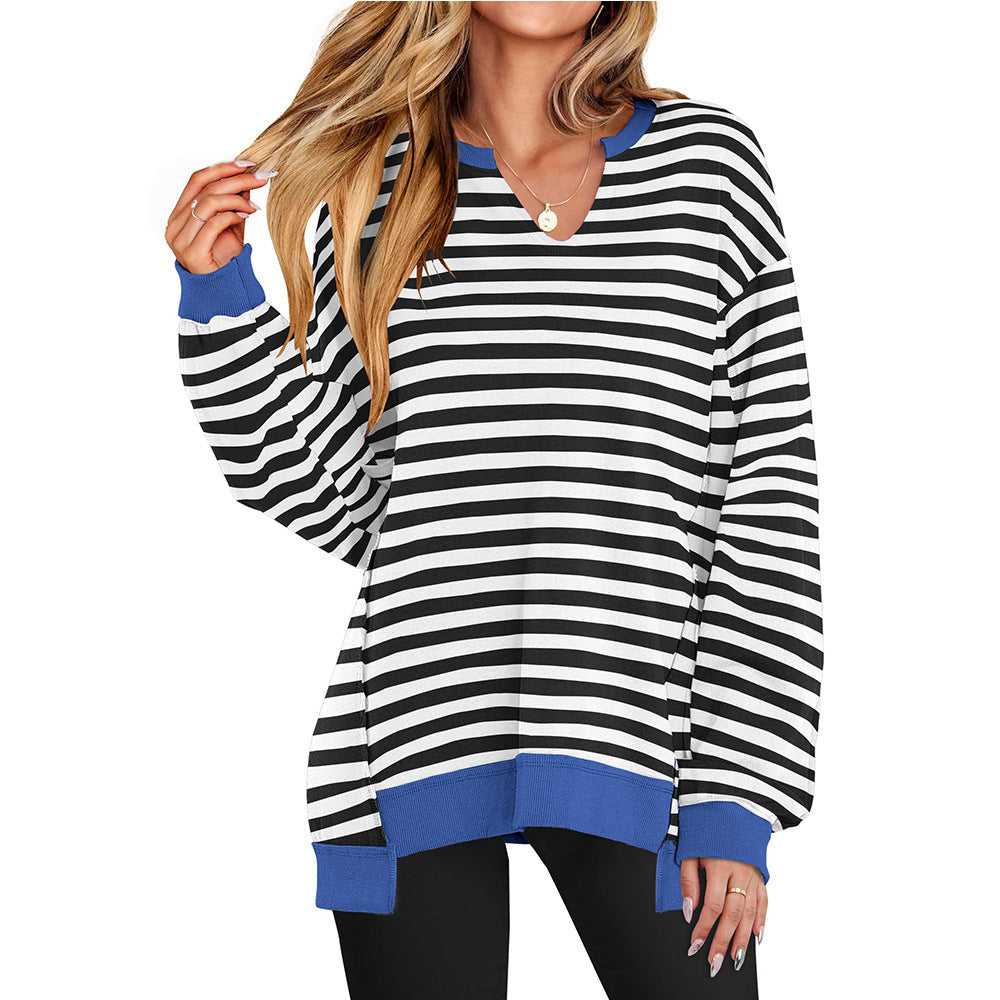 Streetwave Womens V Neck Oversized Pullover Sweatshirt Cozy Pink Comfort For Everyday Wear