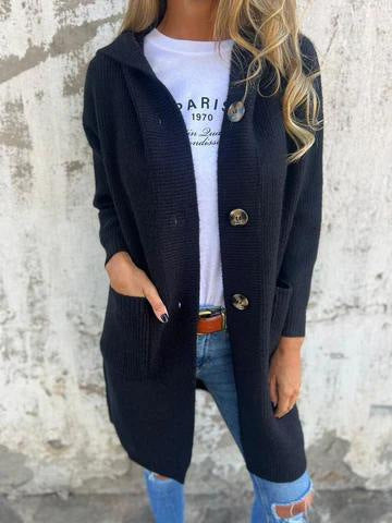 Womens Long Cardigan With Ribbed Knit Texture And Elegant Buttons For Everyday Wear By Streetwave Cozy Transitional Knit