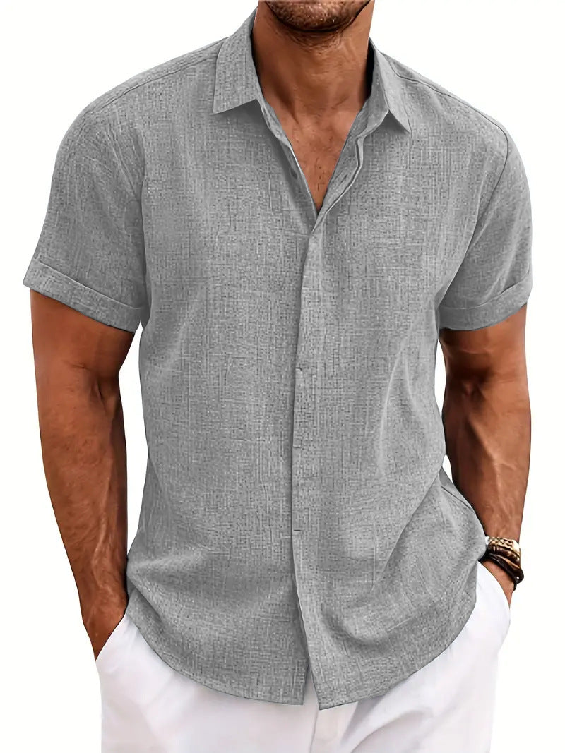 Street Wave Heidi Mode Linen Short Sleeve Shirt Tie Dye Lightweight Casual Comfort For Men