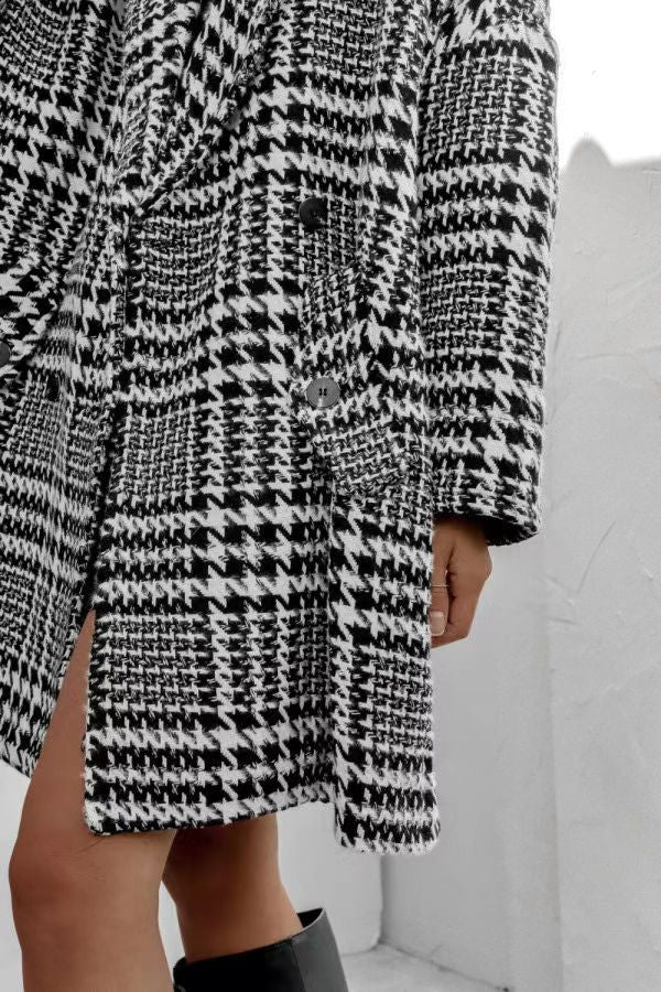 Street-Wave Women Plaid Coat Elegant Relaxed Fit For Winter Style And All Day Comfort