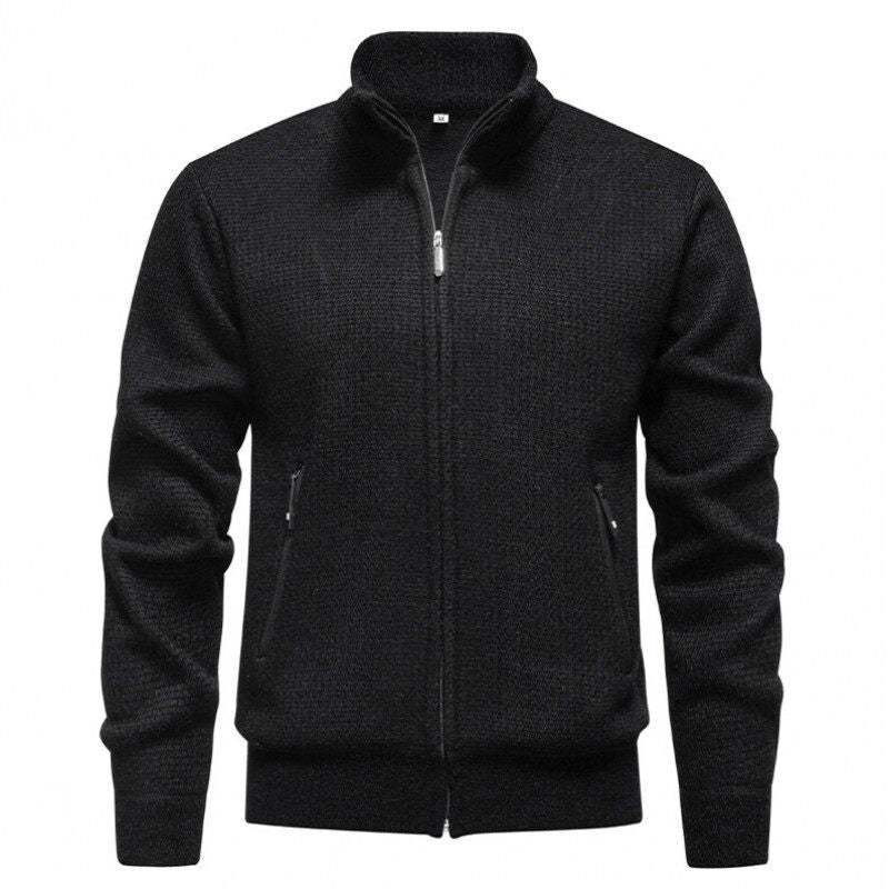 Men's Cardigan With Modern Zipper And Practical Pockets Street-wave Smart Casual Everyday Wear