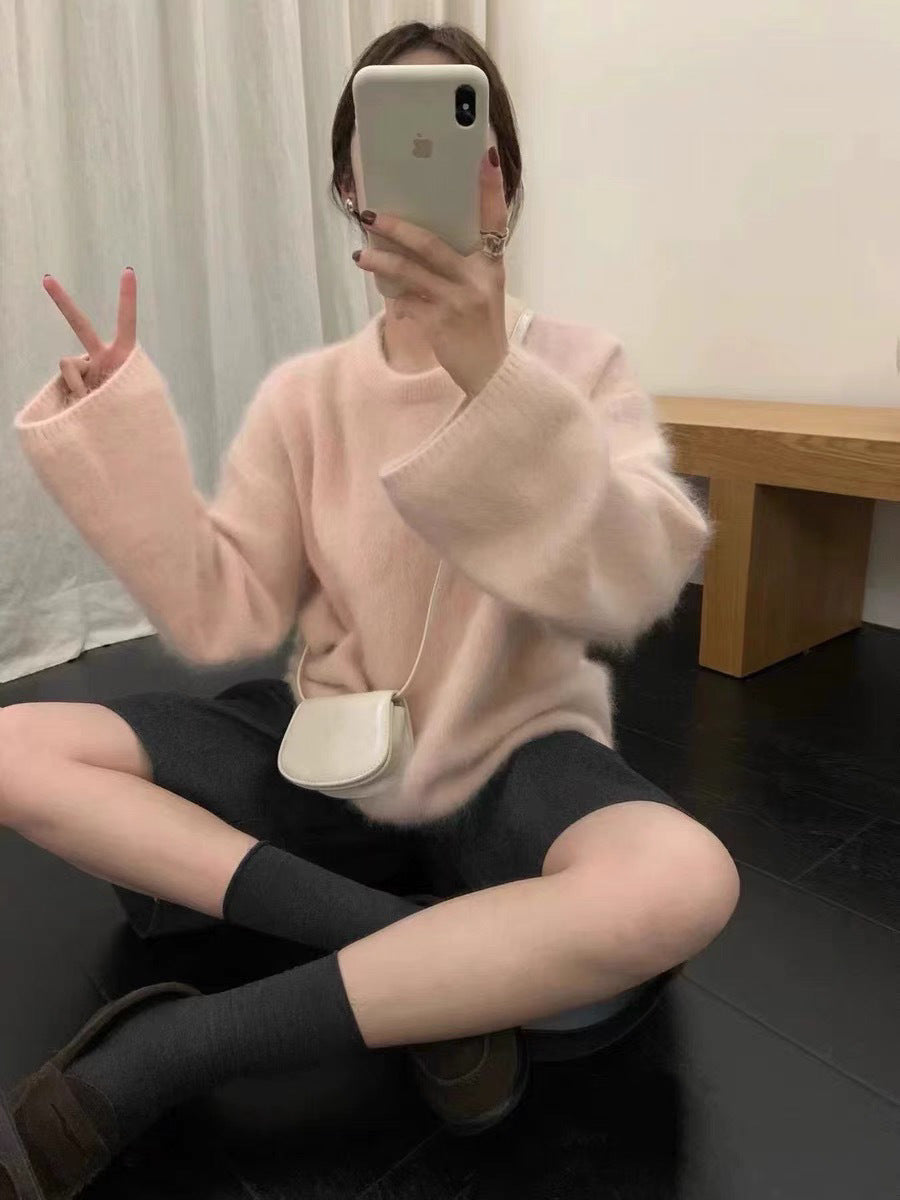 Streetwave Women Cozy Boxy Sweater Knit With Soft Plush Fabric For Warm Comfort Everyday Wardrobe Essential