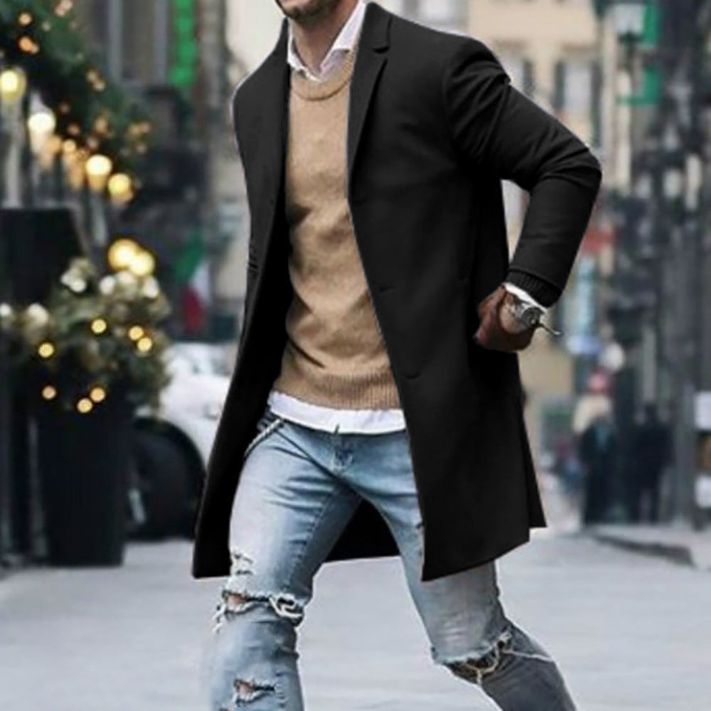 Mens Elegant Coat Street Wave With Premium Details For Men Warm Breathable Fabric