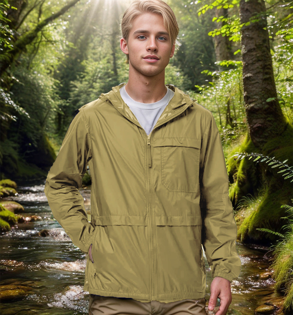 Street Wave Mens Windproof Outdoor Jacket For Hiking And Travel Lightweight Water Resistant Breathable